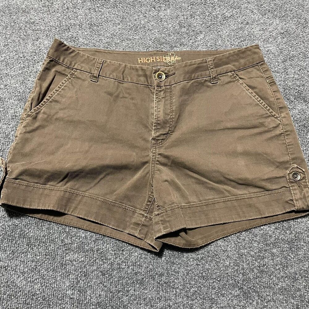 High Sierra Shorts Womens 10 Brown Casual Outdoor Summer Cotton Spandex Pockets